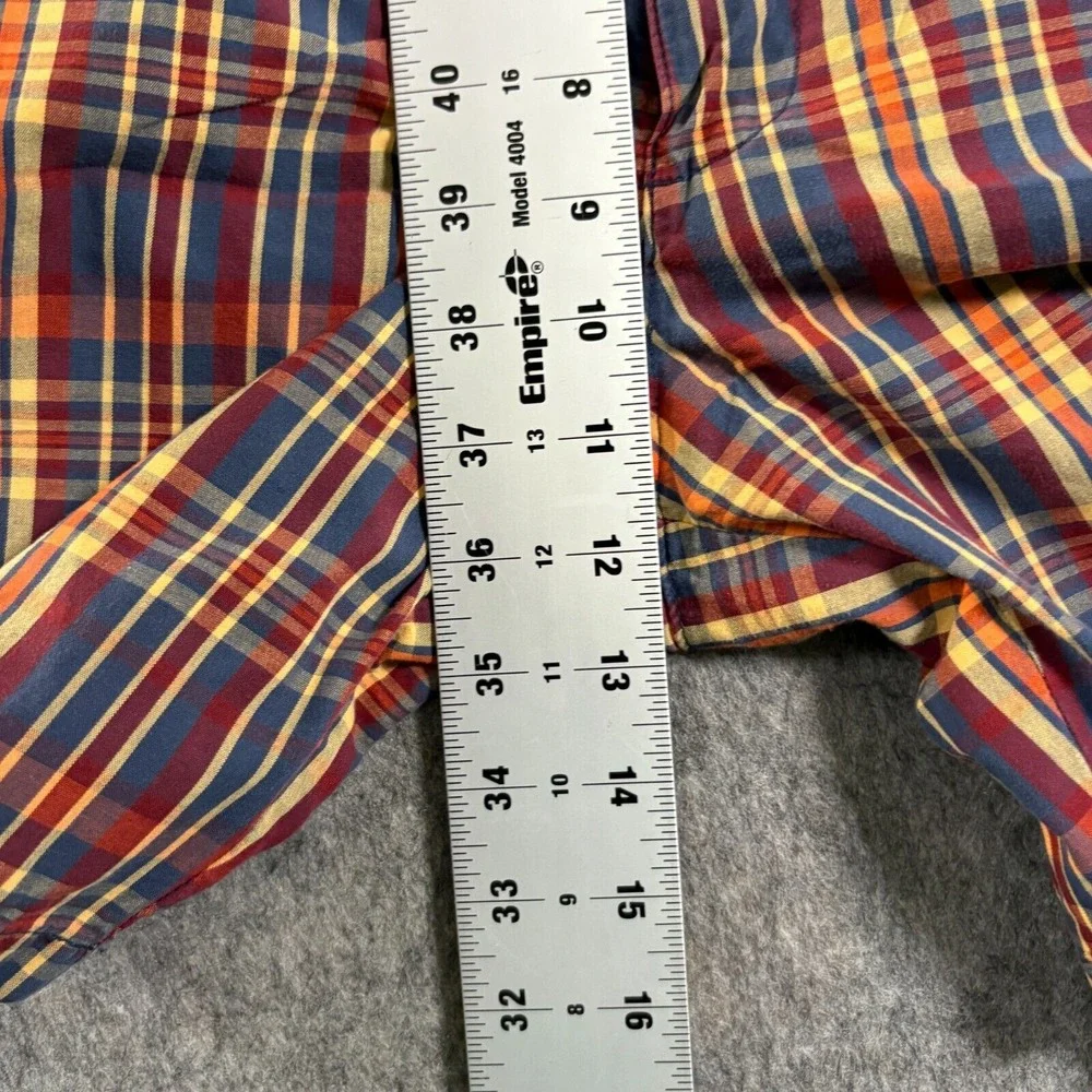 Abercrombie & Fitch Men's Chino Shorts Size 12 Mid Rise Multi-Color Plaid Casual